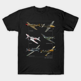 WW2 Fighter Aircraft Warbirds T-Shirt